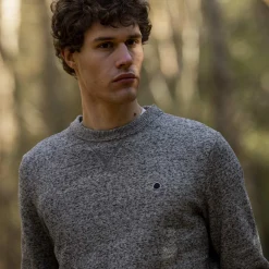 Sweatshirts*FAGUO Sweat Col Rond Gris Chine Fonce