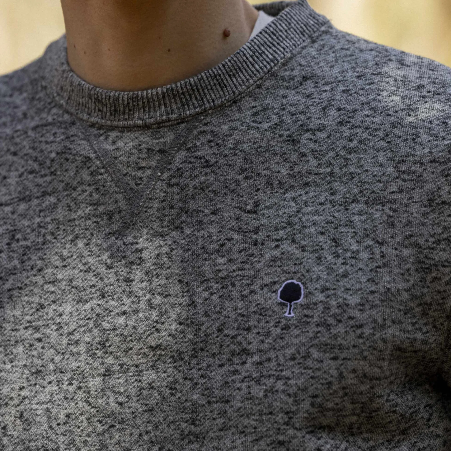 Sweatshirts*FAGUO Sweat Col Rond Gris Chine Fonce