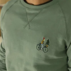 Sweatshirts*FAGUO Sweat Col Rond Vert Broderie Velo