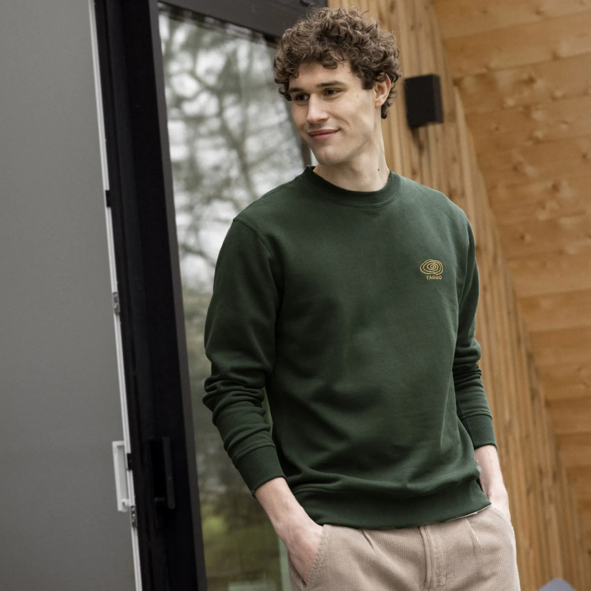 Sweatshirts*FAGUO Sweat Col Rond Vert Fonce