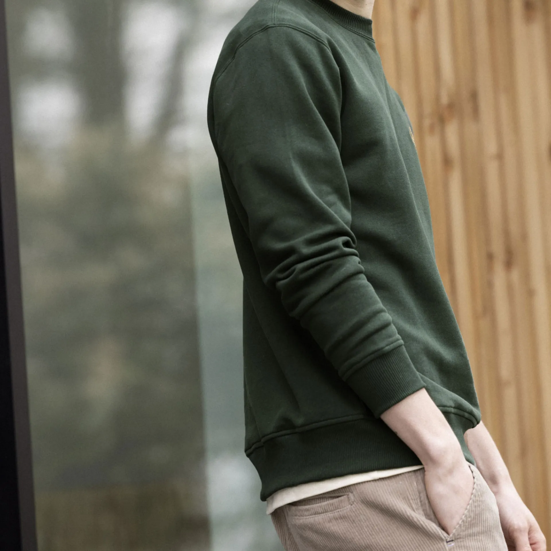 Sweatshirts*FAGUO Sweat Col Rond Vert Fonce