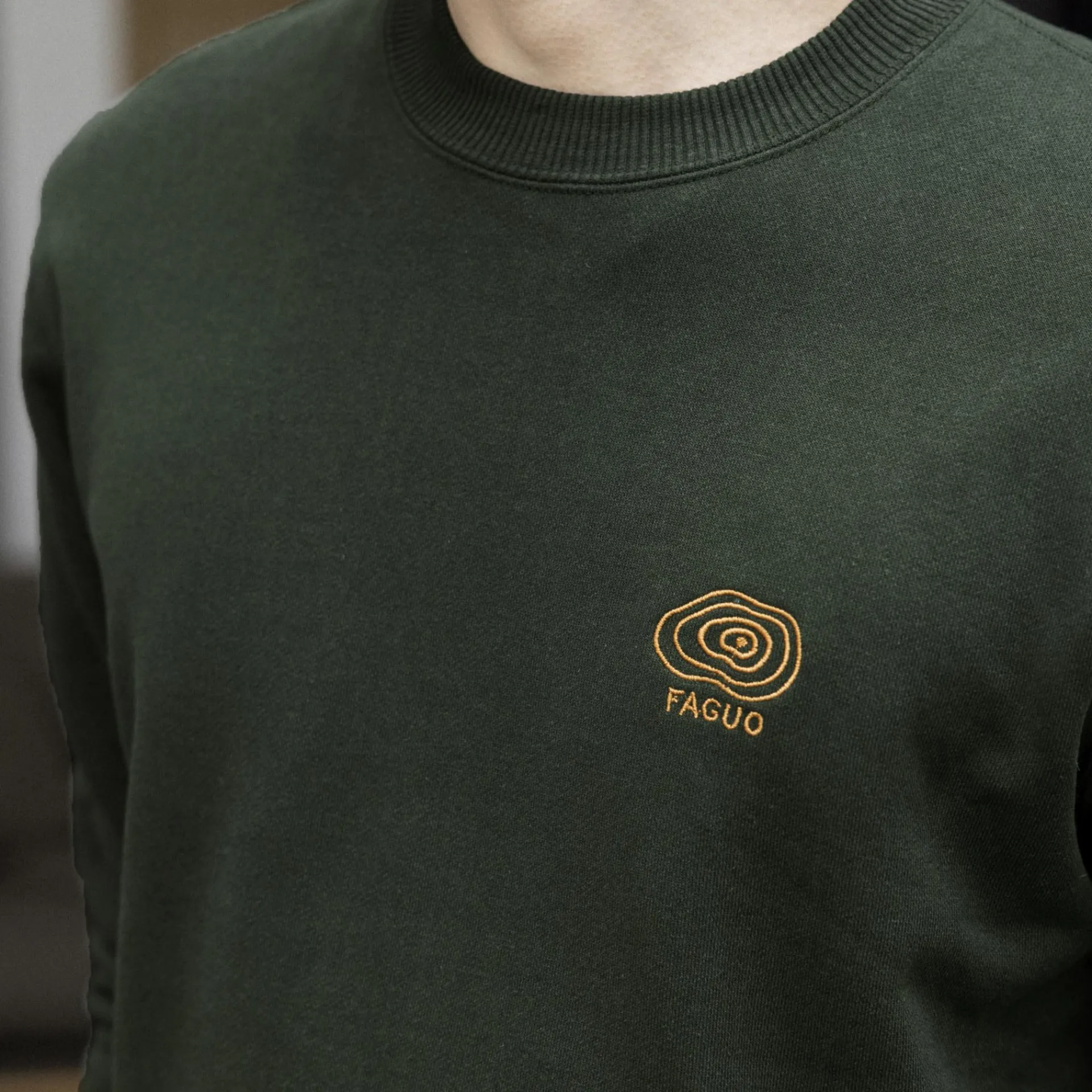 Sweatshirts*FAGUO Sweat Col Rond Vert Fonce