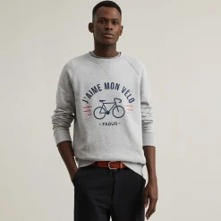 Sweatshirts*FAGUO Sweatshirt Gris "J'Aime Mon Velo"
