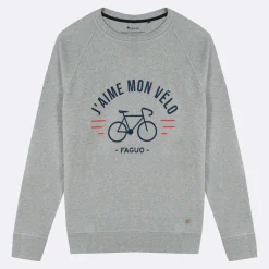 Sweatshirts*FAGUO Sweatshirt Gris "J'Aime Mon Velo"