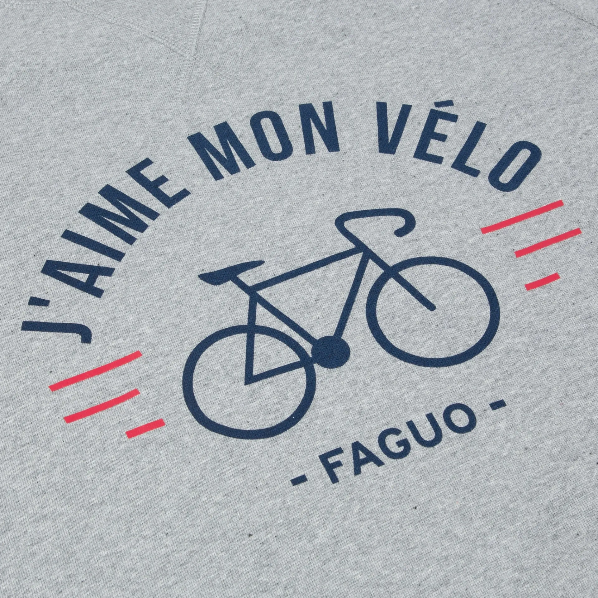 Sweatshirts*FAGUO Sweatshirt Gris "J'Aime Mon Velo"