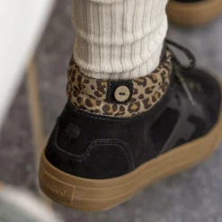 Baskets - Femme*FAGUO Tennis Noire & Leopard