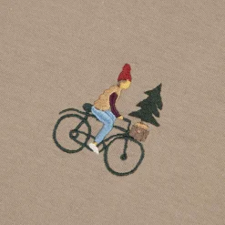 T-Shirts*FAGUO T-Shirt Col Rond Beige Clair Broderie Velo