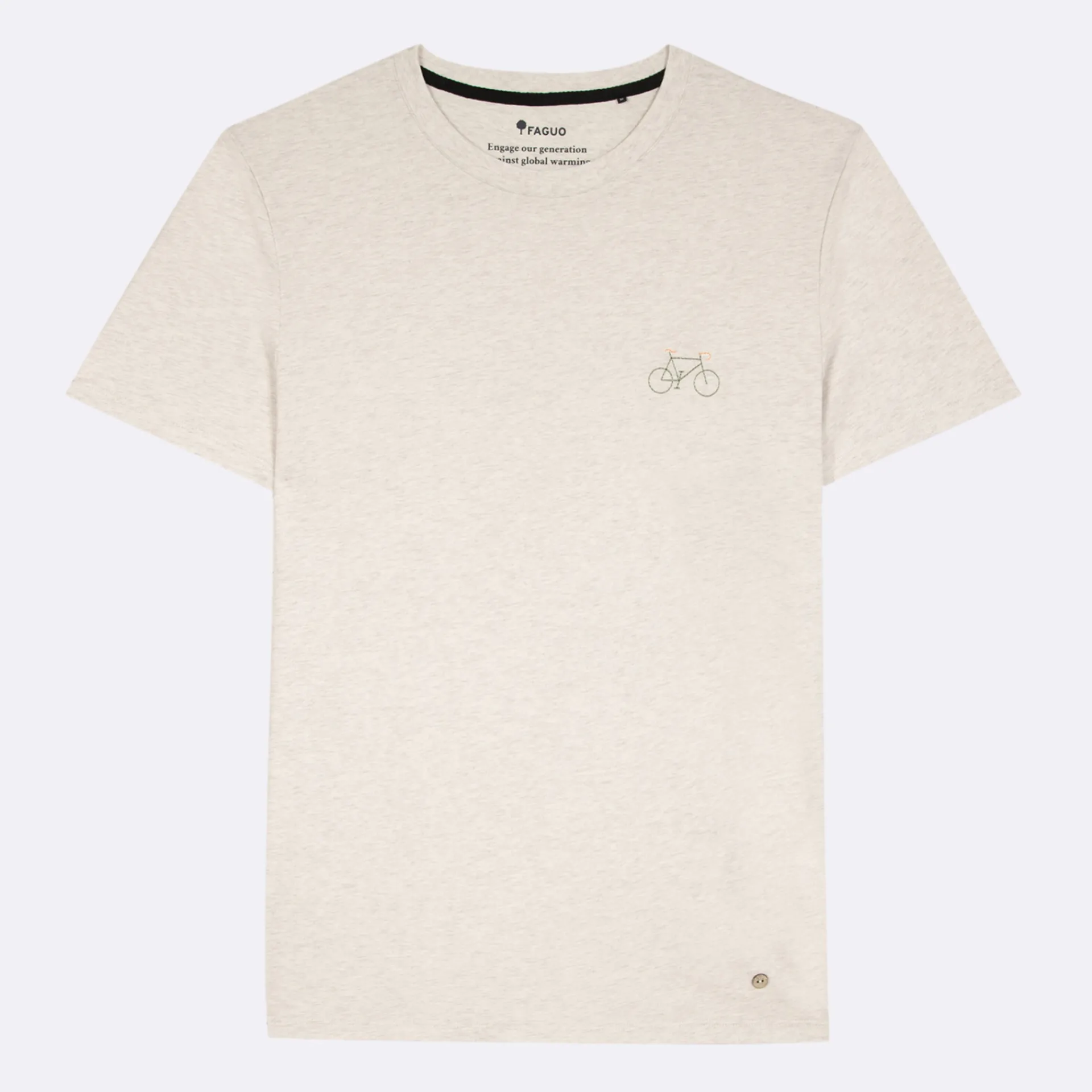 T-Shirts*FAGUO T-Shirt Col Rond Beige Velo