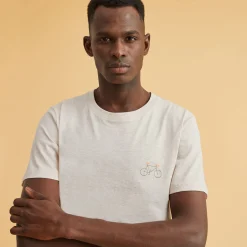 T-Shirts*FAGUO T-Shirt Col Rond Beige Velo