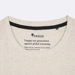 T-Shirts*FAGUO T-Shirt Col Rond Beige Velo
