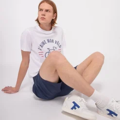 T-Shirts*FAGUO T-Shirt Col Rond Blanc J'Aime Mon Velo