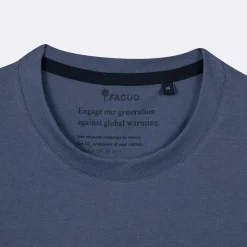 Vêtements*FAGUO T-Shirt Col Rond Bleu Broderie Velo