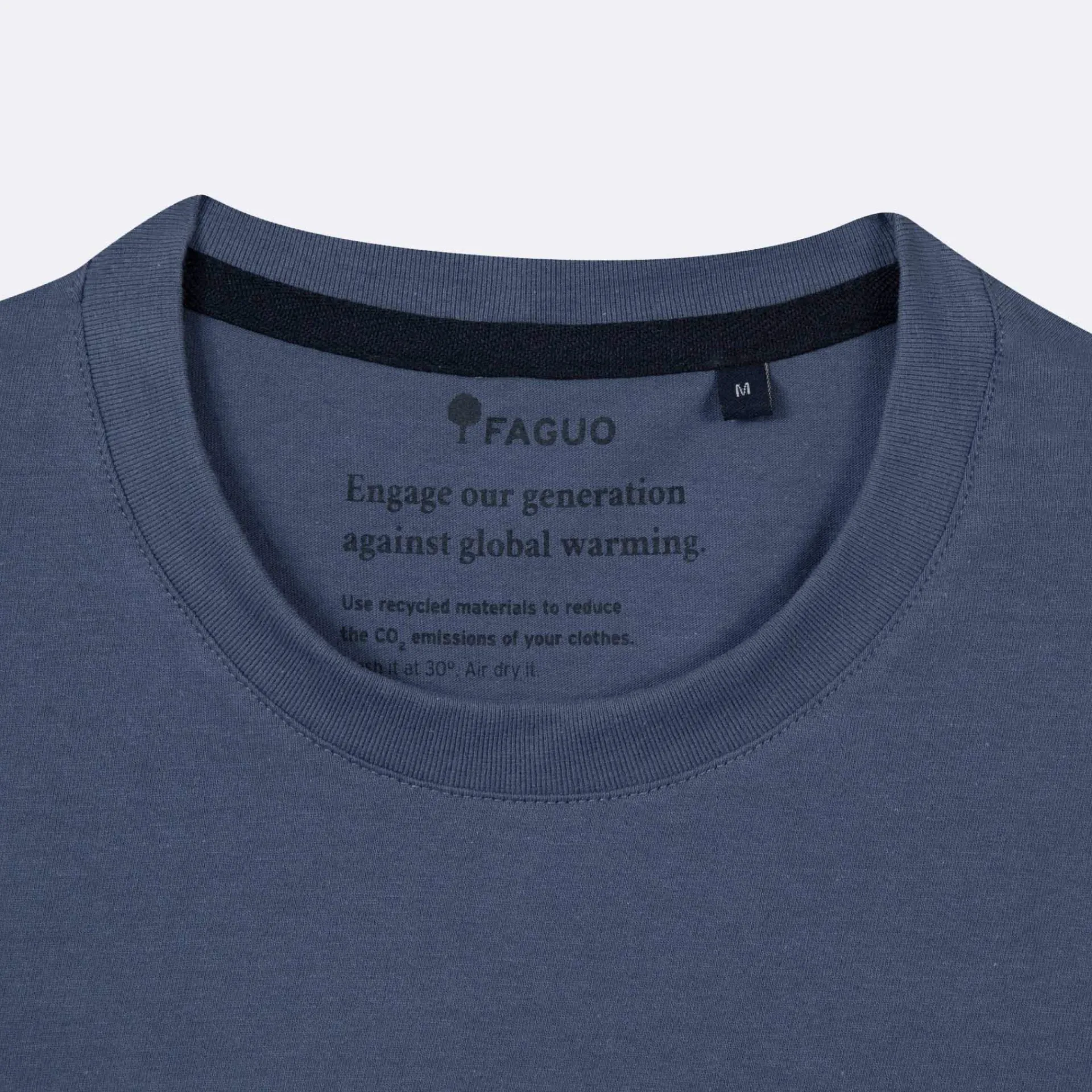 Vêtements*FAGUO T-Shirt Col Rond Bleu Broderie Velo