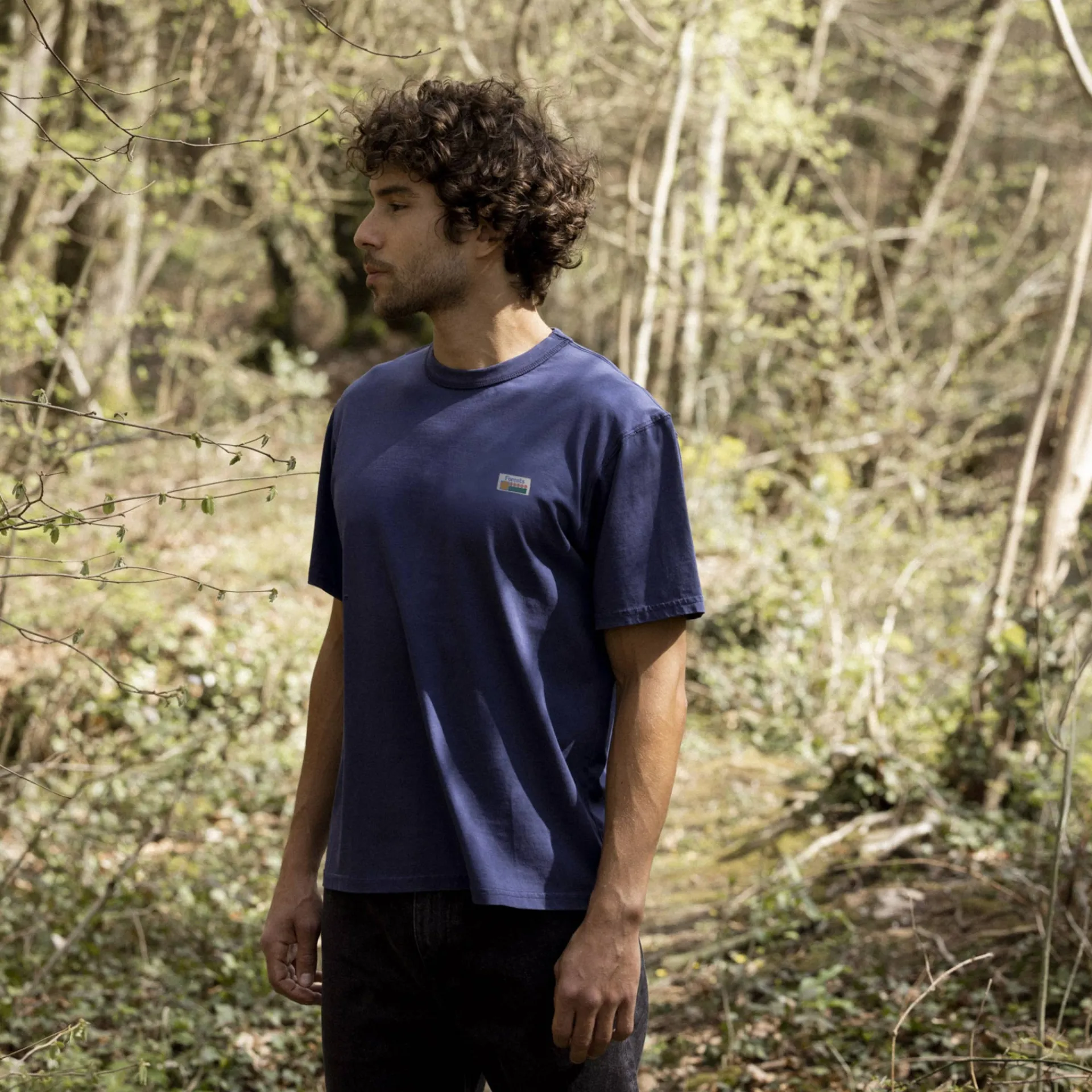 T-Shirts*FAGUO T-Shirt Col Rond Bleu Indigo