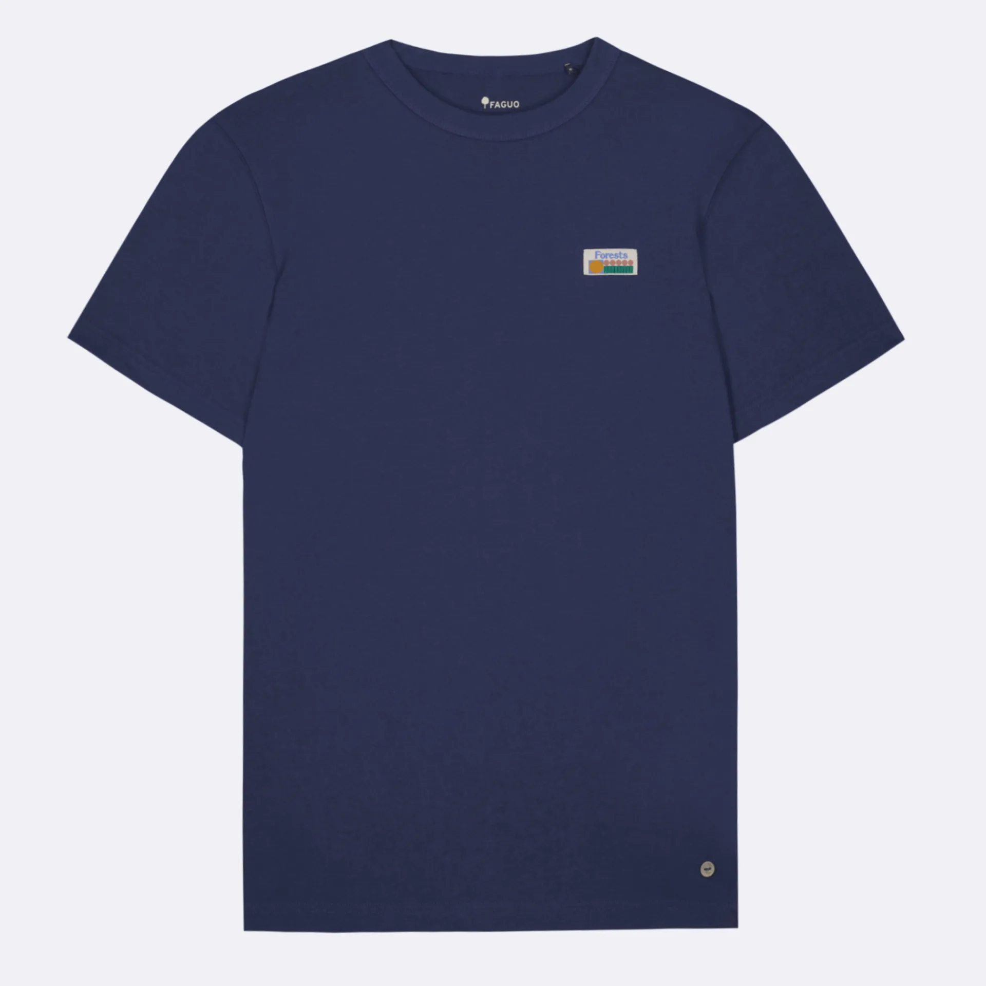 T-Shirts*FAGUO T-Shirt Col Rond Bleu Indigo