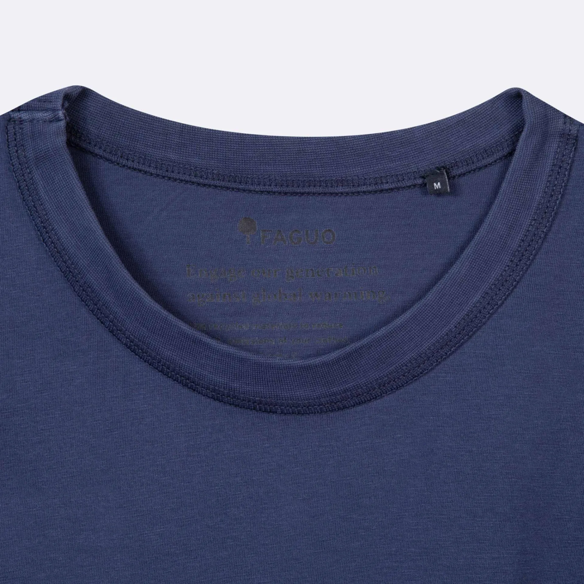 T-Shirts*FAGUO T-Shirt Col Rond Bleu Indigo