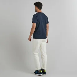 T-Shirts*FAGUO T-Shirt Col Rond Bleu Marine J'Aime Mon Velo