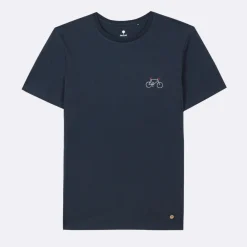 T-Shirts*FAGUO T-Shirt Col Rond Bleu Marine Brode Velo