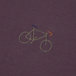 T-Shirts*FAGUO T-Shirt Col Rond Bordeaux Fonce Broderie Velo