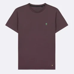 T-Shirts*FAGUO T-Shirt Col Rond Bordeaux Fonce Broderie Arbre
