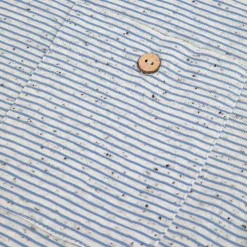 T-Shirts*FAGUO T-Shirt Col Rond Ecru & Bleu Clair