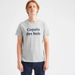 T-Shirts*FAGUO T-Shirt Col Rond Gris Chine Homme Des Bois