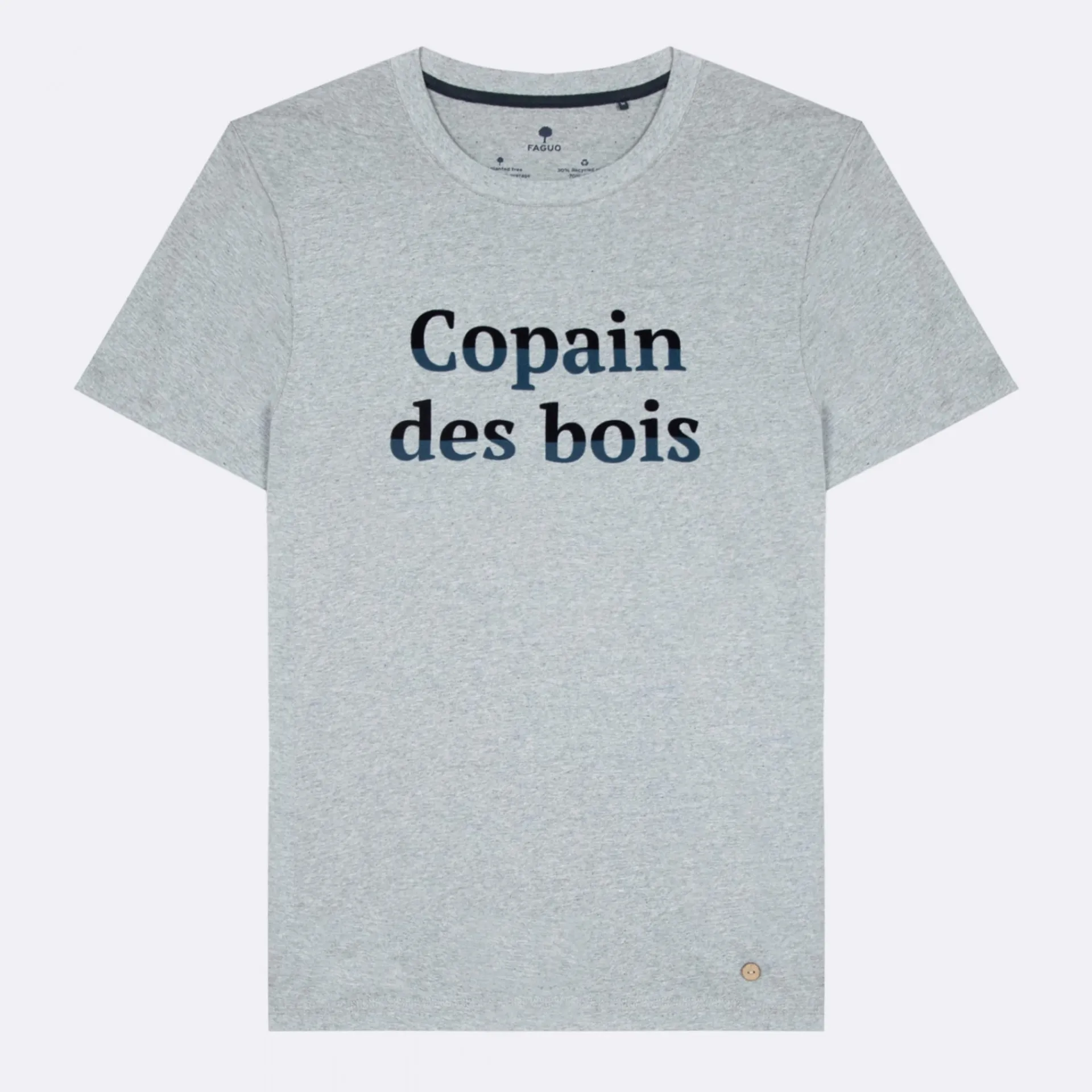 T-Shirts*FAGUO T-Shirt Col Rond Gris Chine Homme Des Bois