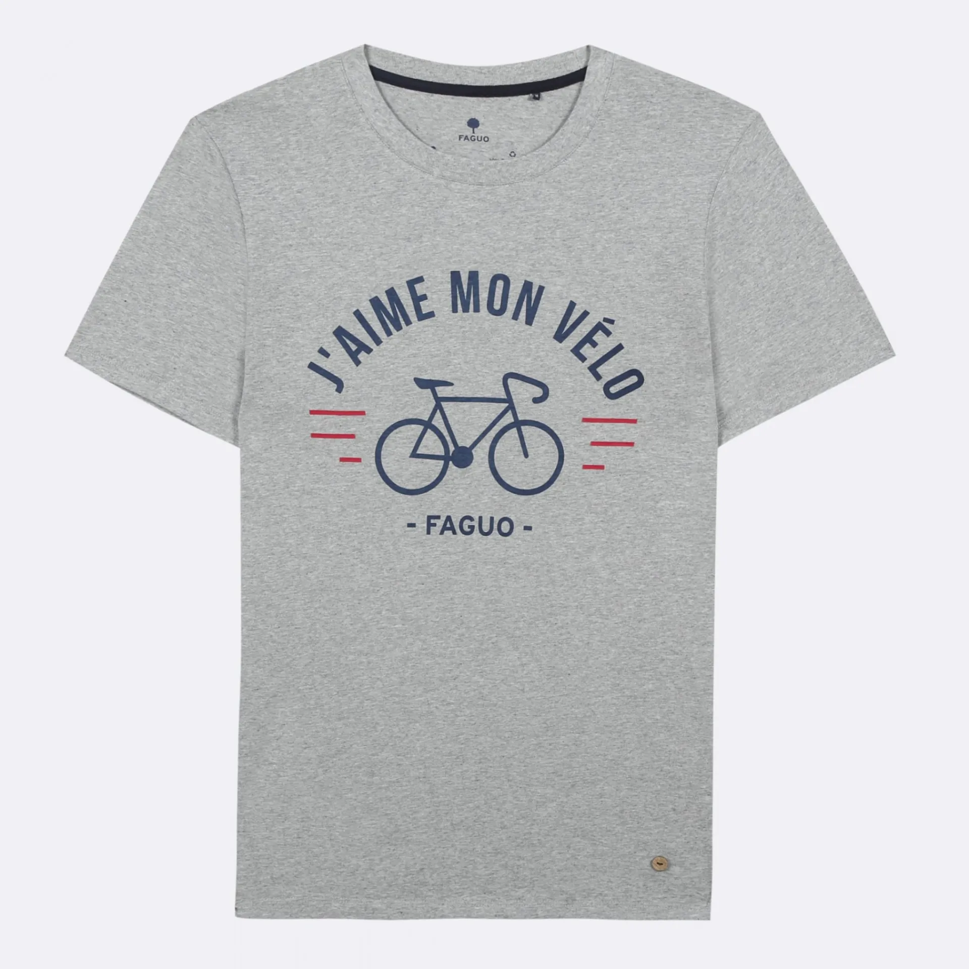 T-Shirts*FAGUO T-Shirt Col Rond Gris Chine J'Aime Mon Velo