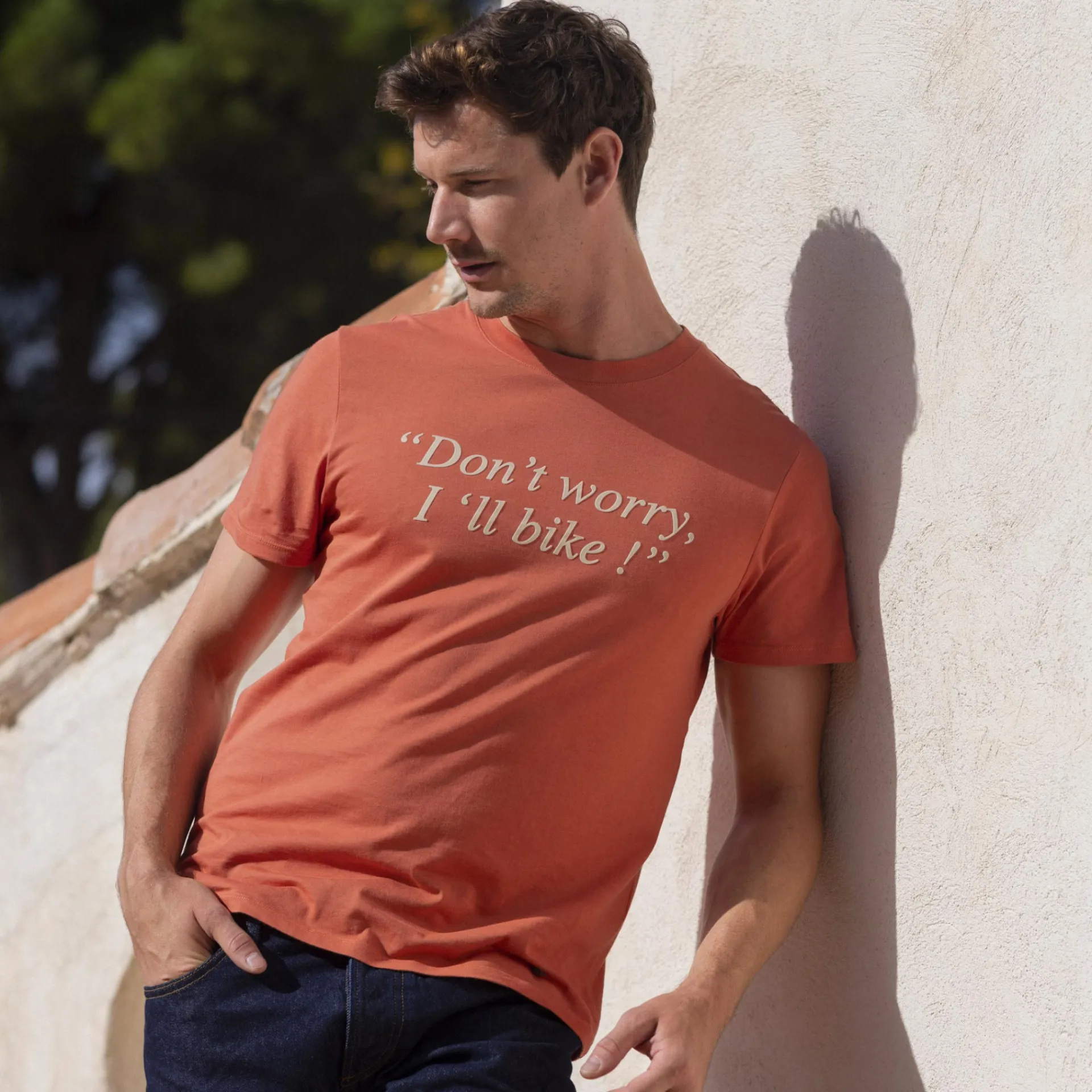 T-Shirts*FAGUO T-Shirt Col Rond Terracotta Yes