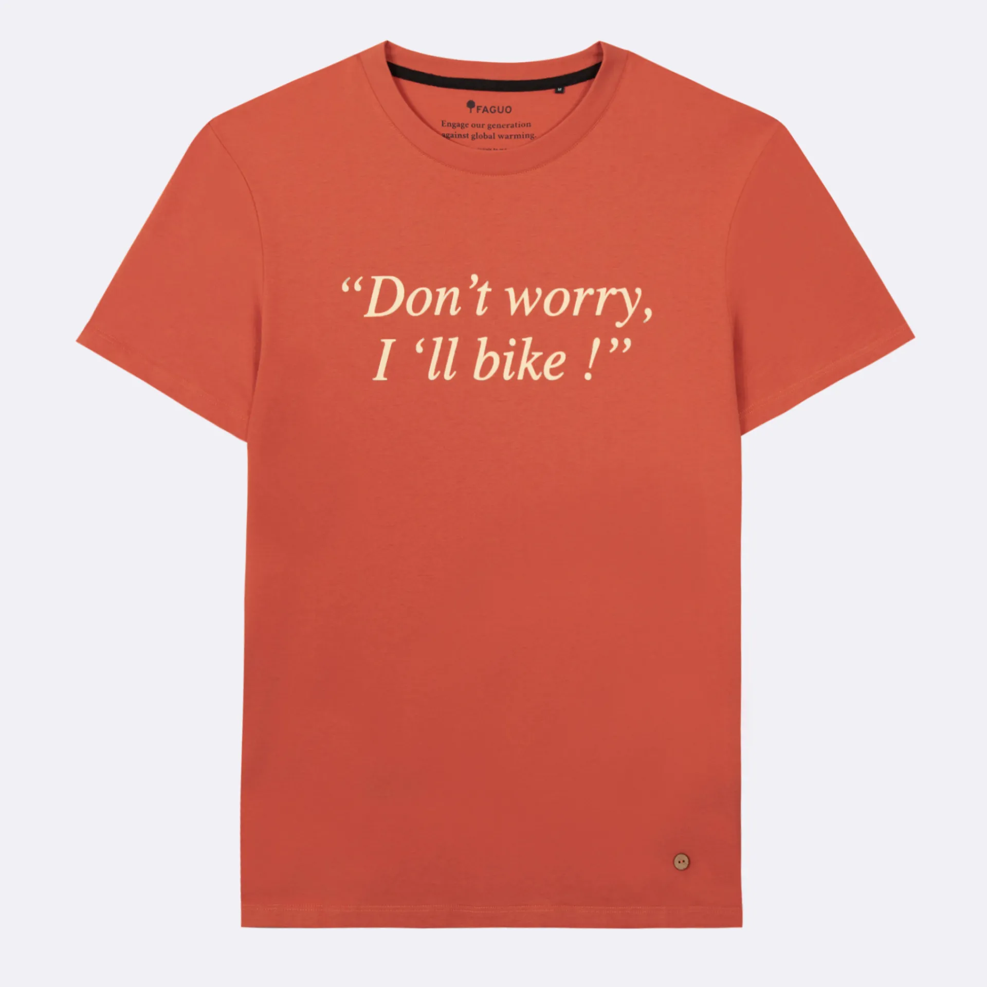 T-Shirts*FAGUO T-Shirt Col Rond Terracotta Yes