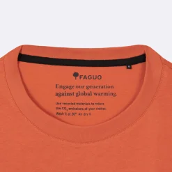 T-Shirts*FAGUO T-Shirt Col Rond Terracotta Yes
