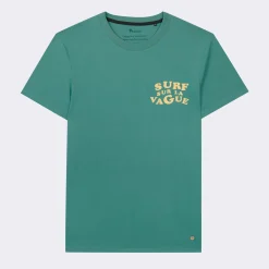 T-Shirts*FAGUO T-Shirt Col Rond Turquoise Surf Sur La Vague