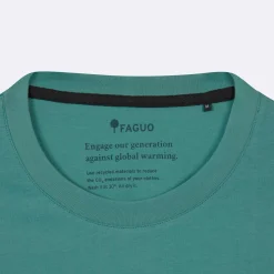 T-Shirts*FAGUO T-Shirt Col Rond Turquoise Surf Sur La Vague
