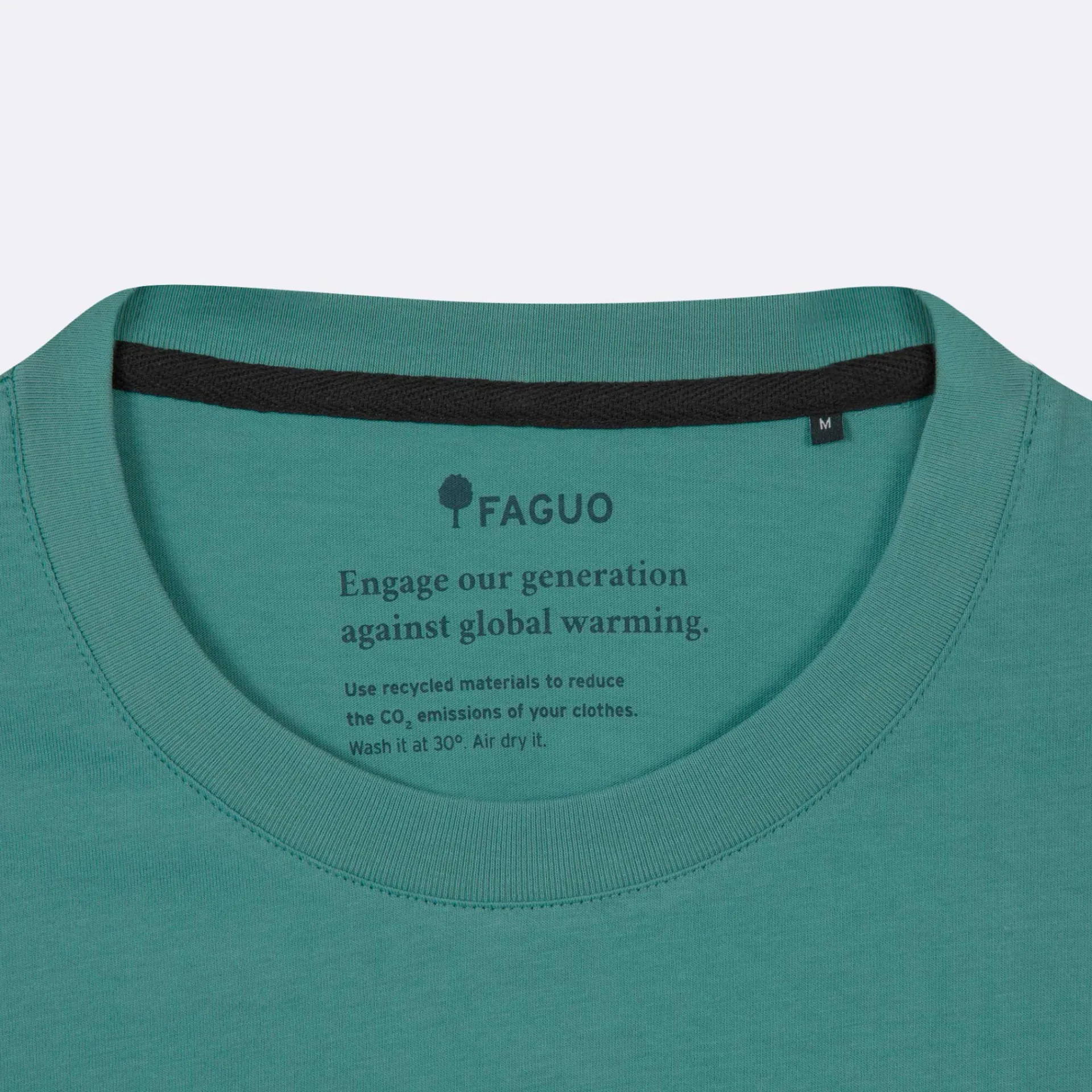 T-Shirts*FAGUO T-Shirt Col Rond Turquoise Surf Sur La Vague
