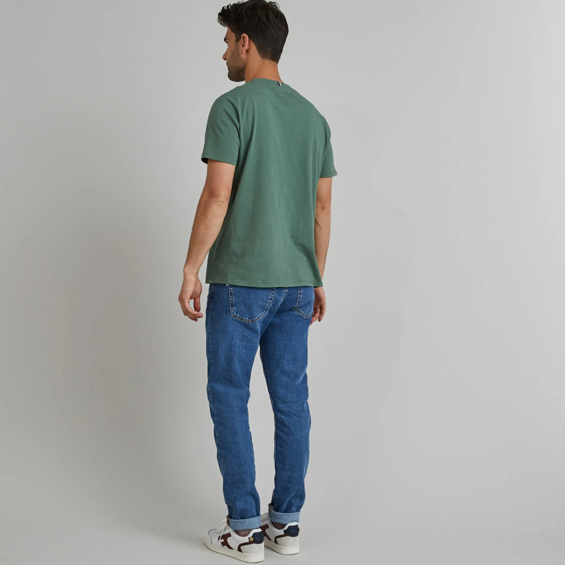 T-Shirts*FAGUO T-Shirt Col Rond Vert Broderie Velo