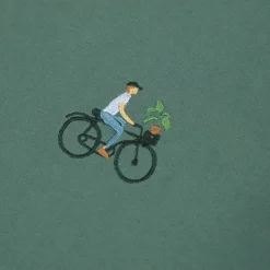 T-Shirts*FAGUO T-Shirt Col Rond Vert Broderie Velo