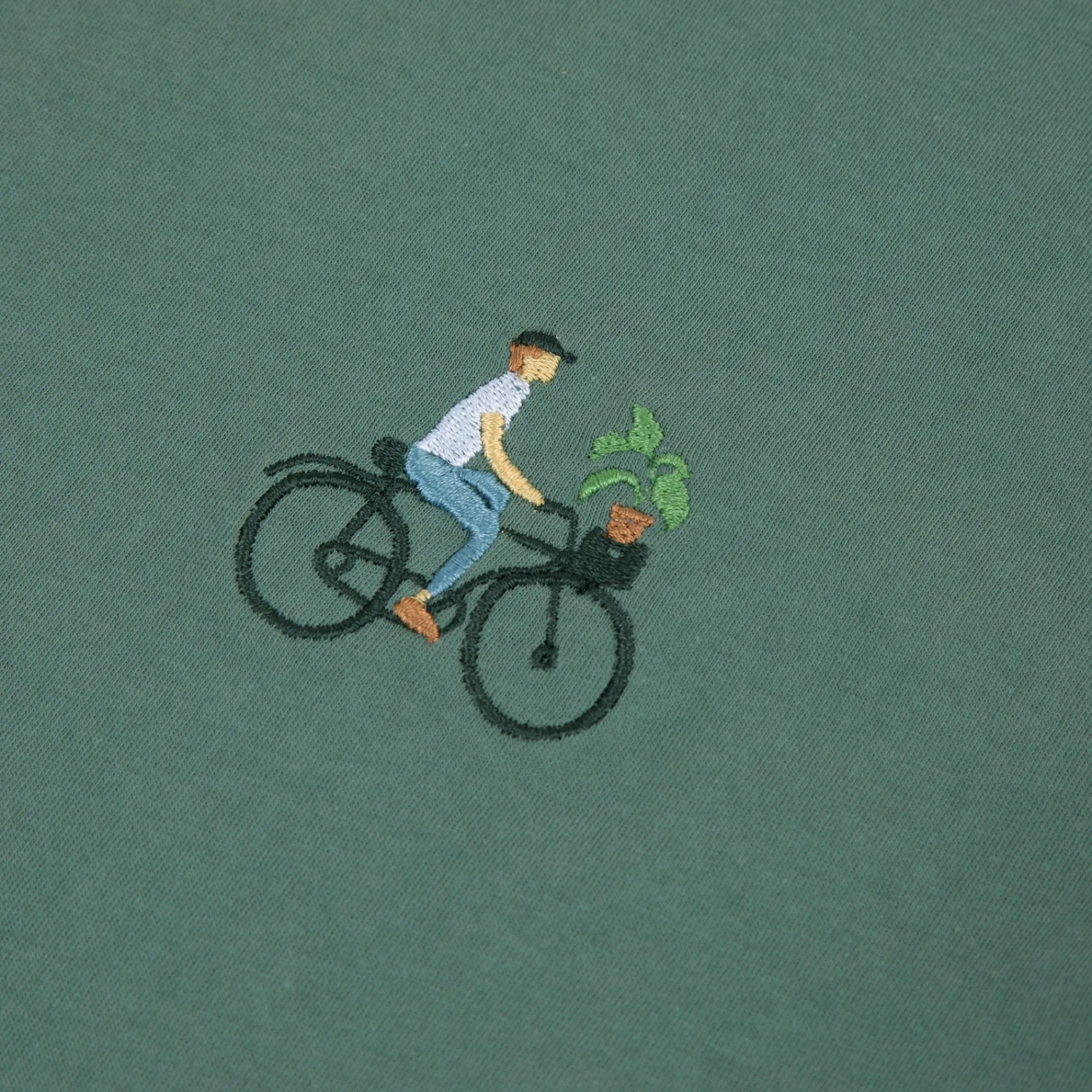 T-Shirts*FAGUO T-Shirt Col Rond Vert Broderie Velo