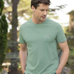 T-Shirts*FAGUO T-Shirt Col Rond Vert Clair Velo Multicolore