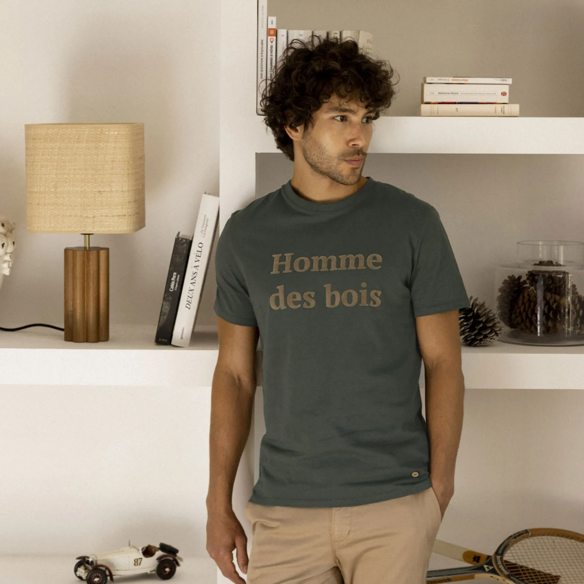 T-Shirts*FAGUO T-Shirt Col Rond Vert Fonce Homme Des Bois