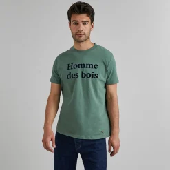 T-Shirts*FAGUO T-Shirt Col Rond Vert Homme Des Bois