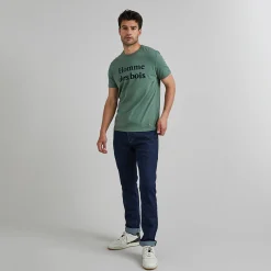 T-Shirts*FAGUO T-Shirt Col Rond Vert Homme Des Bois