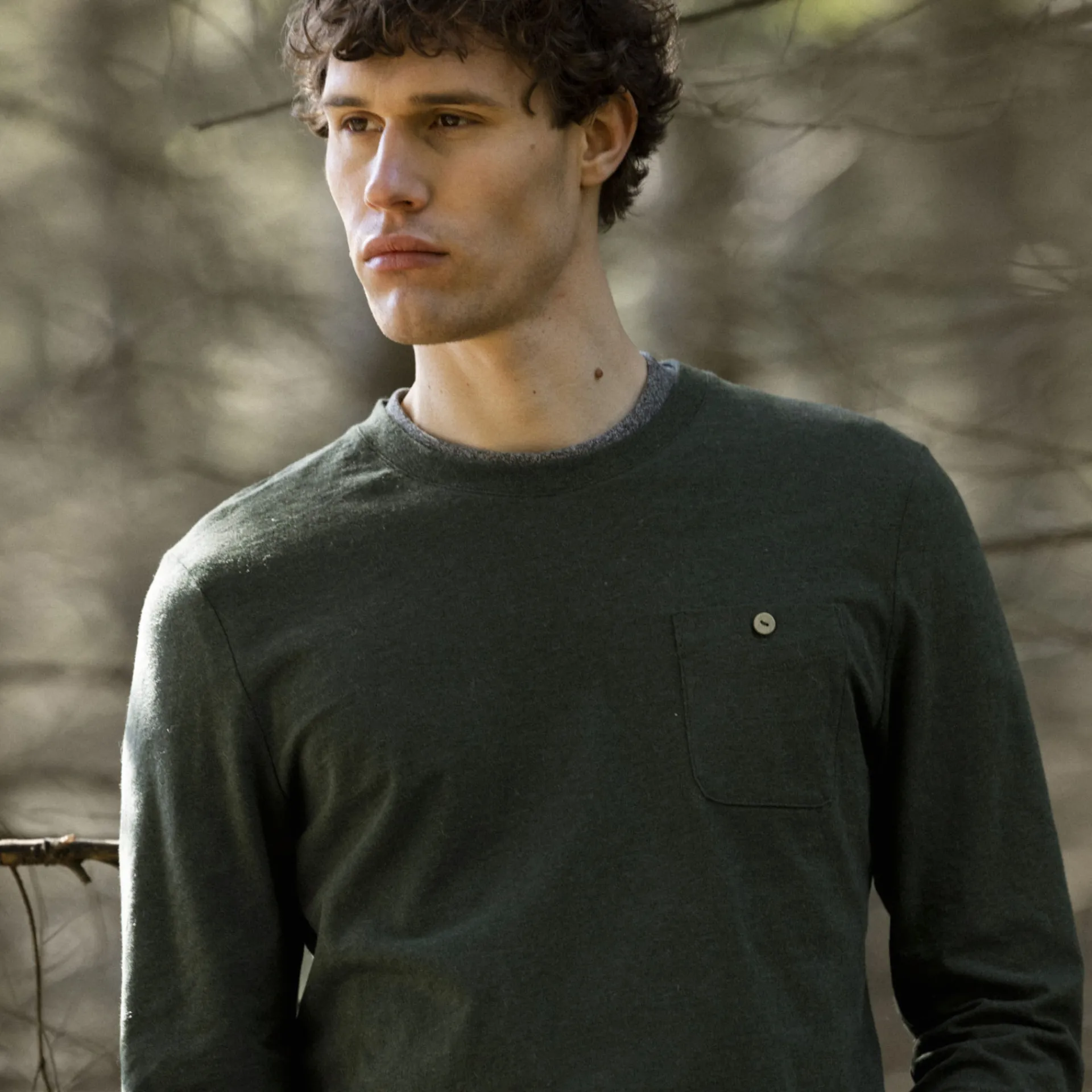 T-Shirts*FAGUO T-Shirt Manches Longues Vert Fonce