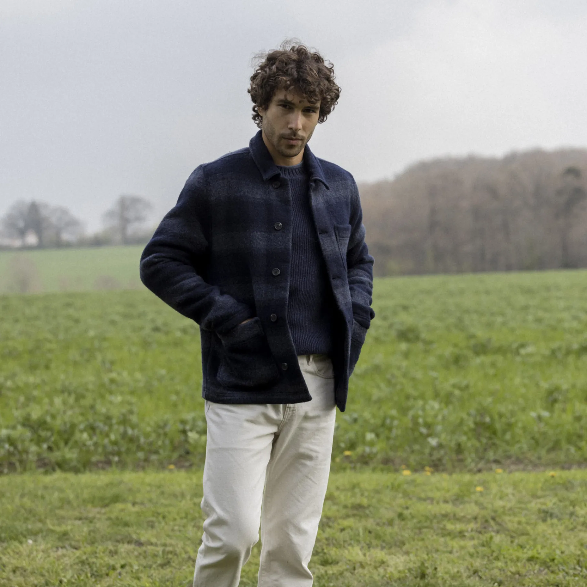 Vestes & Impermeables*FAGUO Veste A Boutons Bleu Marine